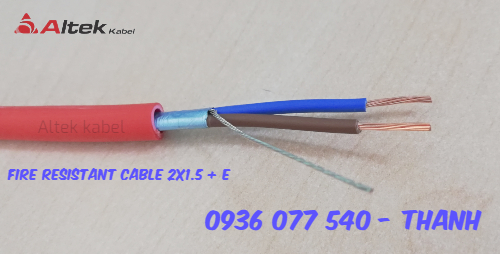 Cáp chống cháy 2x1.5 mm2 - Fire resistant cable 2G 1.5MM + E